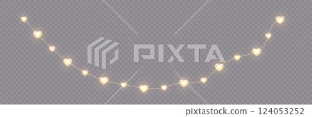 Bright garlands with a golden glow. Bright garlands with a golden glow. 124053252