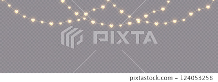 Bright garlands with a golden glow. Bright garlands with a golden glow. 124053258