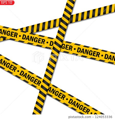 Set of danger caution seamless tapes.  124053336