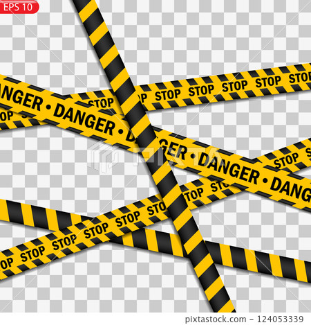 Set of danger caution seamless tapes.  124053339