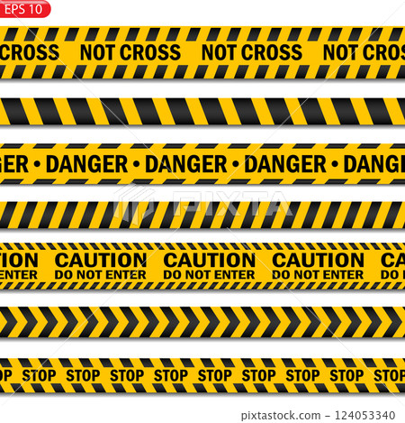 Set of danger caution seamless tapes. Set of danger caution seamless tapes. 124053340