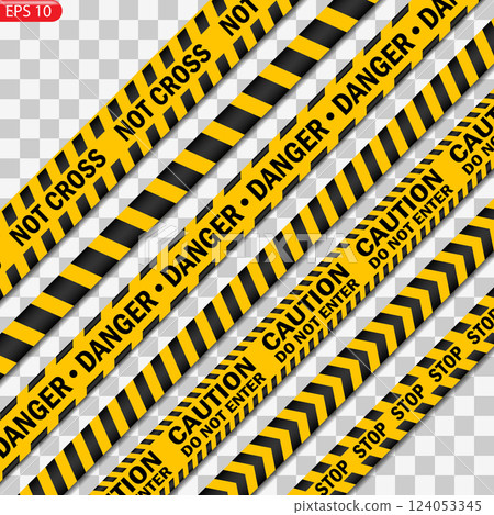 Set of danger caution seamless tapes. Set of danger caution seamless tapes. 124053345