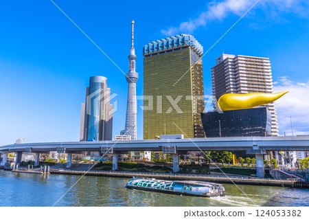 日本東京城市景觀 - 淺草水上巴士乘車處前的翡翠花海 - 3 月 17 日 124053382