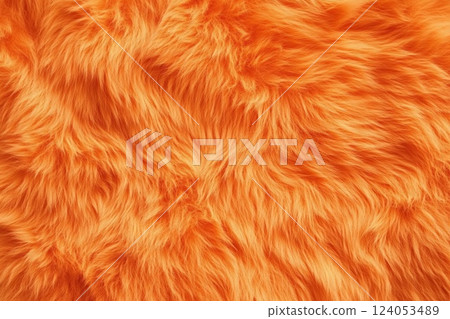 Orange fur texture, top view. 124053489