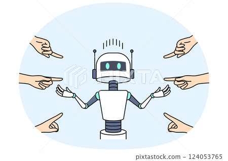 People blame robot for unemployment and point fingers at cyborg due to development AI People blame robot for unemployment and point fingers at cyborg due to development AI 124053765