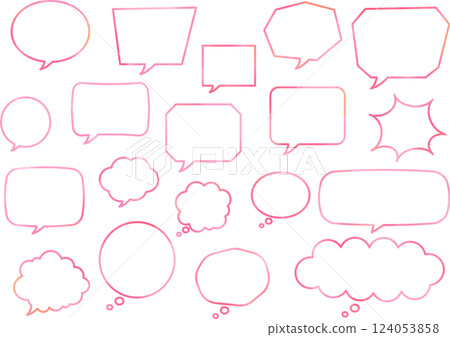 Pale pink watercolor speech bubble material 124053858