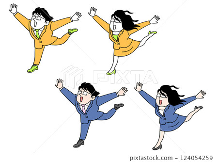 Business people dancing happily Business people dancing happily 124054259