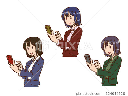 Woman checking her smartphone 1 Woman checking her smartphone 1 124054628