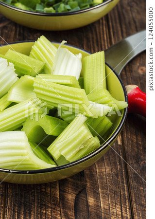 Fresh raw celery sticks. Fresh raw celery sticks. 124055000