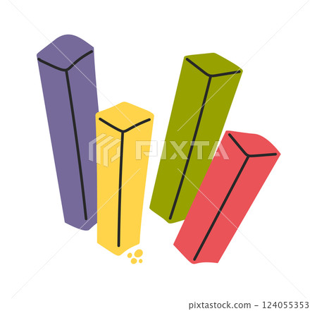 Colorful crayons kit drawing item Colorful crayons kit drawing item 124055353