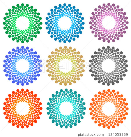 Vector Metaball Connect Dot Set. Molecule chain. Circle Shapes. Abstract Geometric Dots. Morphing Blob for Pattern, Sticker, Badge, Poster, Web Design 124055569
