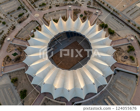 Aerial View of Riyadh Stadium Sunrise Aerial View of Riyadh Stadium Sunrise 124055676