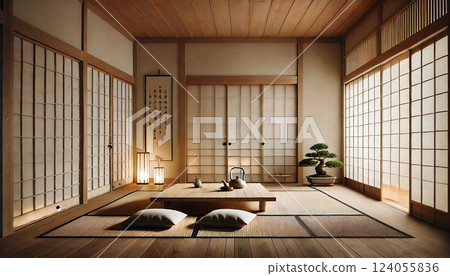 Living room seen from a Japanese-style room 124055836