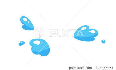 Cute splashing water illustration material Cute splashing water illustration material 124056061