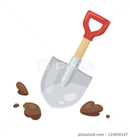 可愛的鏟子和飛土插圖 124056107