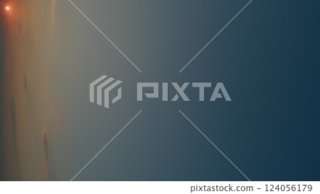 A Peaceful Sunset Painting the Sky Over the Horizon with Breathtaking Colors and Light 124056179