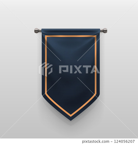 a royal realistic hanging flag rich blue 124056207