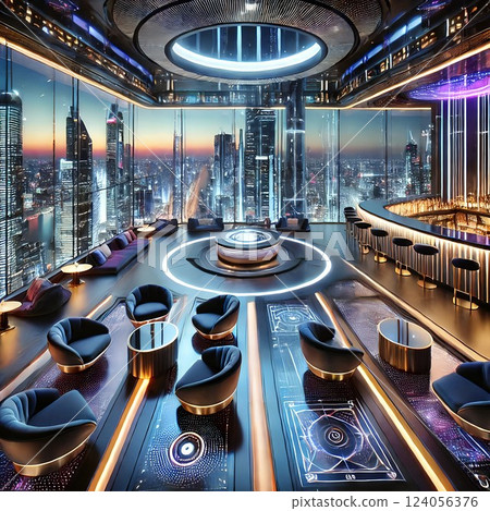 Futuristic Smart Home Interior 124056376