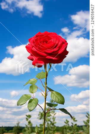 Red roses in the park of Izu, Shizuoka, Japan, in an autumn day 124056427