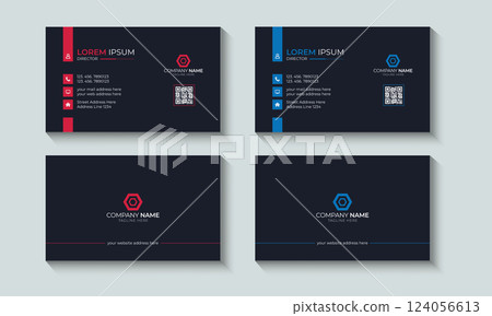 Clean and Minimal Business Card Layout template. Business Card, Visiting Card, Identity, Contact, Branding. Clean and Minimal Business Card Layout template. Business Card, Visiting Card, Identity, Contact, Branding. 124056613