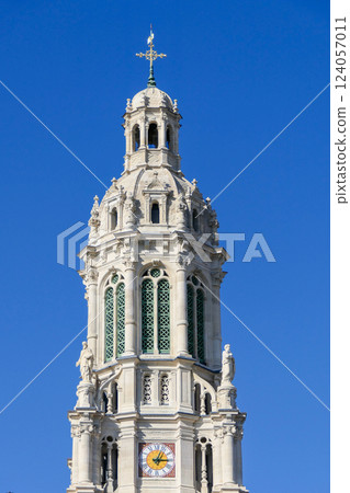 France, Paris, View of the bell tower of the Trinity Church France, Paris, View of the bell tower of the Trinity Church 124057011
