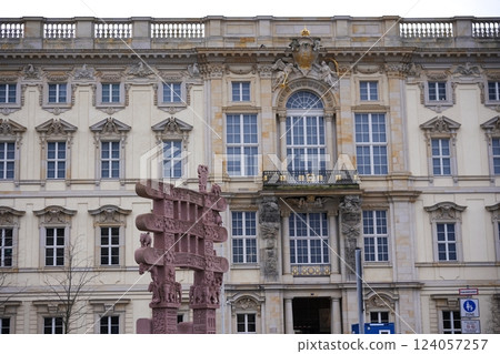 Berlin Palace Facade with Ornate Indian Torana Sculpture  124057257