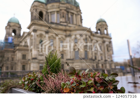 Colorful Plants in Front of Berlin Cathedral Colorful Plants in Front of Berlin Cathedral 124057316