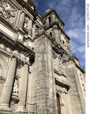 Mexico City, Metropolitan Cathedral of Assumption of Blessed Virgin Mary into Heavens landmark Mexican cathedral on main Zocalo Plaza Mexico City, Metropolitan Cathedral of Assumption of Blessed Virgin Mary into Heavens landmark Mexican cathedral on main Zocalo Plaza 124057319