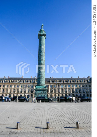 France, Paris, Column of Place Vendome, Statue of Napoleon as Caesar. 124057382