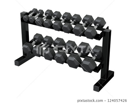 Gym Dumbbell rack, a stand for weightlifting gym equipment Gym Dumbbell rack, a stand for weightlifting gym equipment 124057426