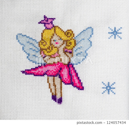 Handmade embroidery, folk arts and crafts Handmade embroidery, folk arts and crafts 124057434