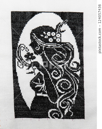 Handmade embroidery, folk arts and crafts Handmade embroidery, folk arts and crafts 124057436