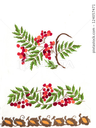 Handmade embroidery, folk arts and crafts Handmade embroidery, folk arts and crafts 124057471