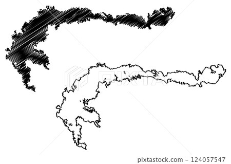 Lake Balkhash (Republic of Kazakhstan) map vector illustration, scribble sketch Balkhash map Lake Balkhash (Republic of Kazakhstan) map vector illustration, scribble sketch Balkhash map 124057547
