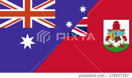 Flag of Australia and Bermudas. Two National Flags of Australia and Bermudas 124057567