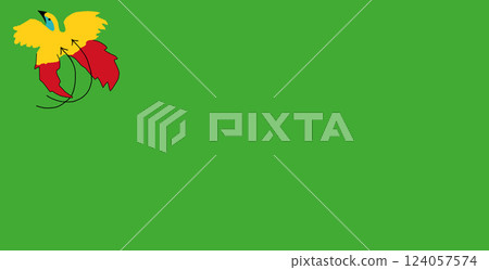 Flag of Papua New Guinea. Papua New Guinea flag on fabric surface 124057574