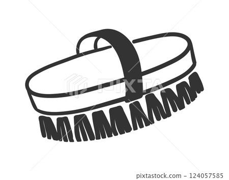 Vector line art illustration of body massage brush 124057585