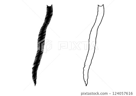 Lake Lei (Italian Republic, Italy, Swiss Confederation, Switzerland) map vector illustration, scribble sketch Lago di Lei map 124057616