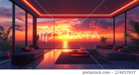 Interior design, pink and beige charm concept in the room 124057637