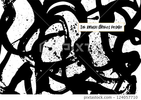 Ink brush strokes background. Grunge Brush strokes Background. Grunge texture Background. Abstract Black and white grunge texture. Vector brush stroke texture. Black ink, paint splatter. Ink brush strokes background. Grunge Brush strokes Background. Grunge texture Background. Abstract Black and white grunge texture. Vector brush stroke texture. Black ink, paint splatter. 124057710