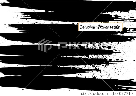 Ink brush strokes background. Grunge Brush strokes Background. Grunge texture Background. Abstract Black and white grunge texture. Vector brush stroke texture. Black ink, paint splatter. Ink brush strokes background. Grunge Brush strokes Background. Grunge texture Background. Abstract Black and white grunge texture. Vector brush stroke texture. Black ink, paint splatter. 124057719