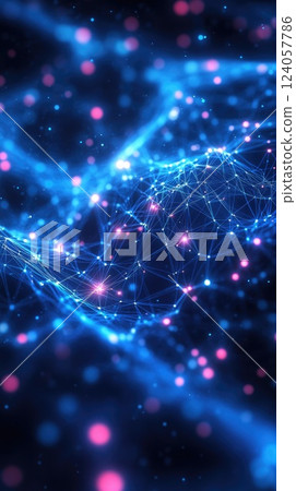 Network of connected dots and lines in a futuristic, glowing, abstract design Network of connected dots and lines in a futuristic, glowing, abstract design 124057786