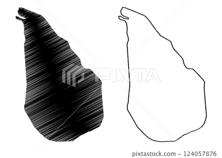 Lake Vadkert (Hungary) map vector illustration, scribble sketch Stinky map 124057876