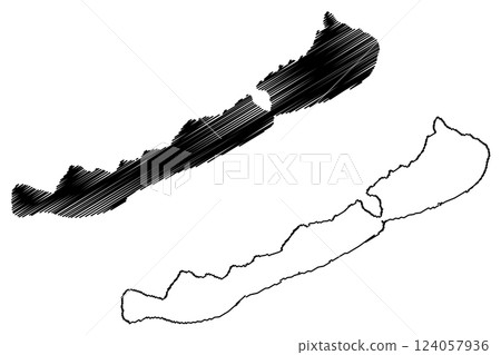 Lake Balaton (Hungary) map vector illustration, scribble sketch Balaton map 124057936