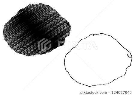 Lake Elton (Russia, Russian Federation, Volgograd Oblast) map vector illustration, scribble sketch map 124057943