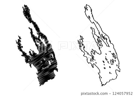 Lake Hoytiainen (Republic of Finland) map vector illustration, scribble sketch Hoytiainen map 124057952