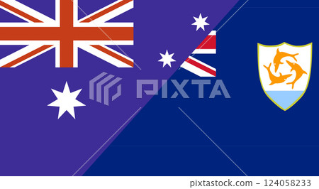 Flag of Australia and Anguilla. Australian-Anguilla relations Flag of Australia and Anguilla. Australian-Anguilla relations 124058233