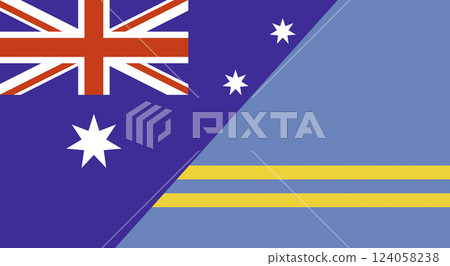 Flag of Australia and Aruba. Australian-Aruba relations 124058238