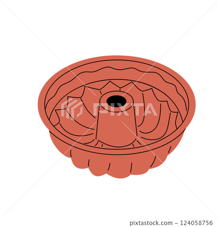 Round silicone baking dish. Mold for making cakes and pies. 124058756