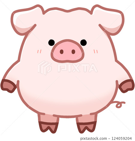 Pink pig character 124059204